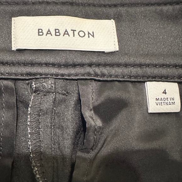 BABATON Soft Faux Leather High Waisted Wide Leg Trousers Black, size 4 - Picture 2 of 8